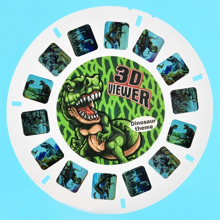 Projektor/okulary zielony - przeźrocza Dinozaury