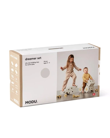 MODU Dreamer set – Kreatywne klocki rozwijające motorykę dużą, Sand Grey / Honey Yellow