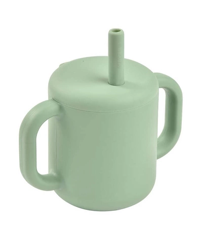 Beaba Silikonowy kubek ze słomką 170 ml Sage green