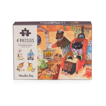 Puzzle LES MINOUCHKAS 4 x 12 elementów 681440