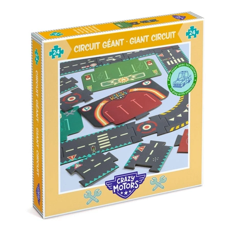 Djeco Puzzle kartonowe DROGA CRAZY MOTORS