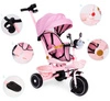 Rowerek trójkołowy dla dzieci spacerówka obracane siedzisko pchacz różowy ECOTOYS