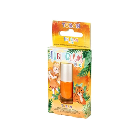TUBI GLAM – zmywalny Lakier do paznokci POMARAŃCZOWY PERŁOWY Tuban