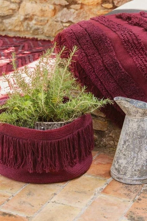 Lorena Canals Kosz dekoracyjny Fringes Savannah Red