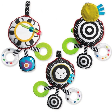 Miękka, materiałowa zabawka edukacyjna do wózka, Travel Toy, Wimmer-Ferguson, 210950-Manhattan Toy, zabawki dla niemowlaków