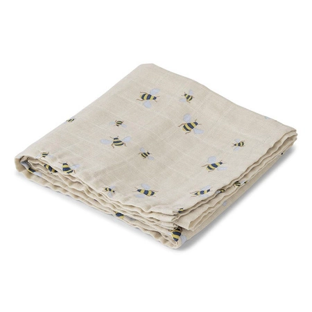 Kocyk muślinowy Swaddle Honeybee 120x120 cm