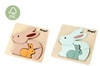 Puzzle drewniane Króliczek z młodymi