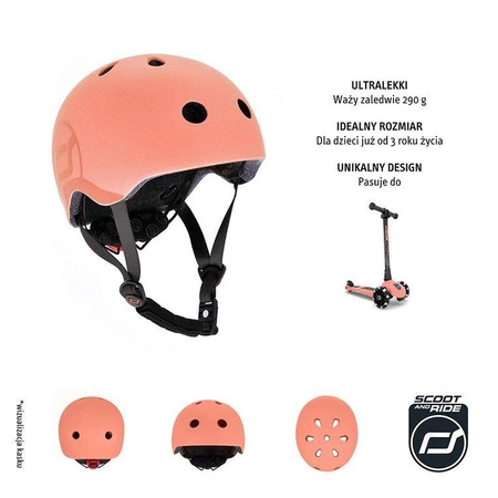 SCOOTANDRIDE Kask S-M dla dzieci 3+ Peach