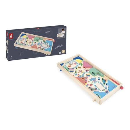 Janod Gra zręcznościowa drewniana Pinball Applepop 5+