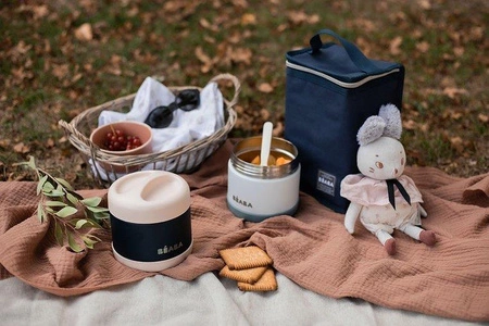 Beaba Pojemnik - termos obiadowy ze stali nierdzewnej z hermetycznym zamknięciem duży 500 ml light pink/night blue