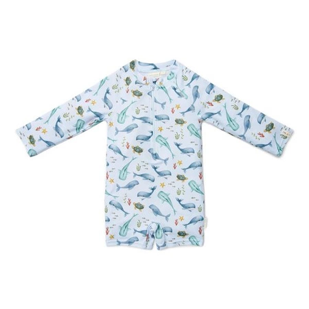Little Dutch Swimsuit z długim rękawem Ocean Sea Life - 74/80