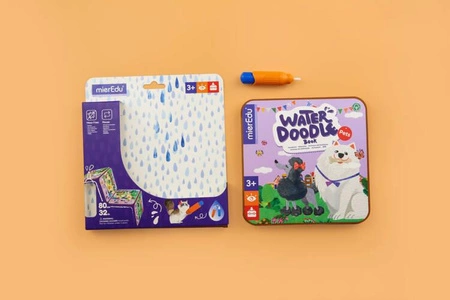 mierEdu Kolorowanka wodna z pędzelkiem - Zwierzęta domowe ME234D