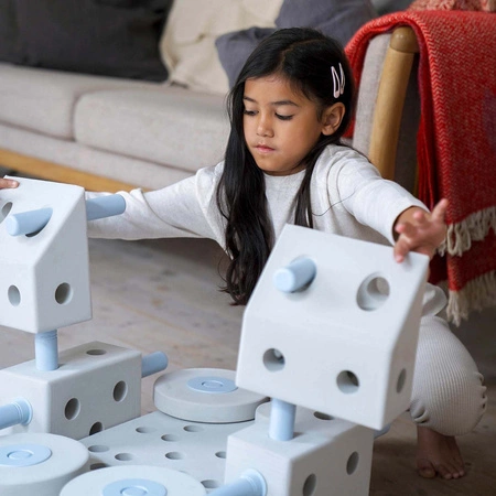 MODU Curiosity kit 4in1 - Kreatywne klocki rozwijające motorykę dużą, niebieski