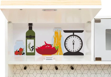 Drewniana kuchnia dla dzieci z pralką Moduły XL 11464-Small Foot, zabawki kuchenne