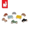 Drewniane pojazdy Sweet Cocoon, opakowanie zbiorcze 8 sztuk (3 modele: 3+3+2), Janod