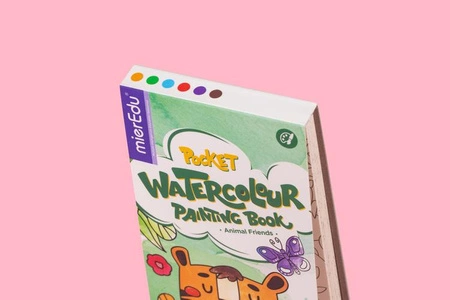 mierEdu Kieszonkowa kolorowanka akwarelowa z pędzelkiem- Zwierzątka ME241