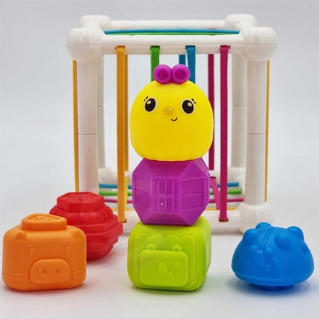 WOOPIE Elastyczna Kostka Sensoryczna Sorter dla Dzieci Zwierzątka + Grzechotka 7 el.