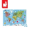 Puzzle w walizce Ogromna mapa świata 300 elementów 7+, Janod