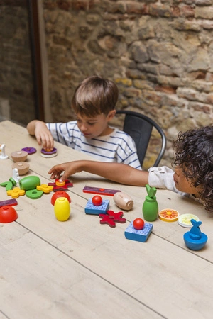 Lekkid, drewniane magnetyczne klocki konstrukcyjne- Jedzenie