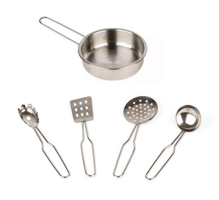 Trójstronna drewniana kuchnia narożna Trio z 5 akcesoriami 3+, Janod