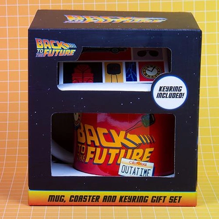 Zestaw prezentowy Powrót do przyszłości : kubek, podkładka, brelok