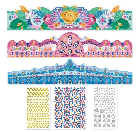 Zestaw kreatywny Kryształki i naklejki Korony 5+, Janod