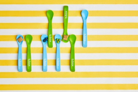 Silikonowe łyżeczki 2 szt., czerwono-niebieskie, b.box