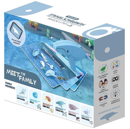 Halftoys Magnetyczny Składany Wieloryb Humbak z Książeczką