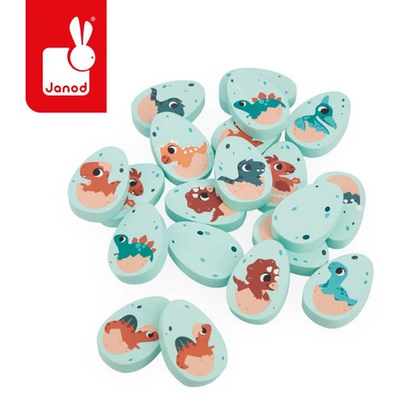Memory drewniane Dinozaury 20 elementów 2+, Janod