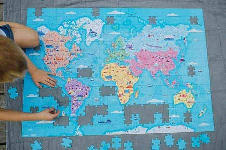 Puzzle edukacyjne z figurkami 3D Cuda świata 350 elementów 7 +, Janod