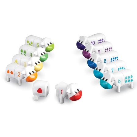 Figurki do Nauki Liczenia i Poznawania Kolorów, Krówki, Zestaw 10 szt. - Snap & Learn