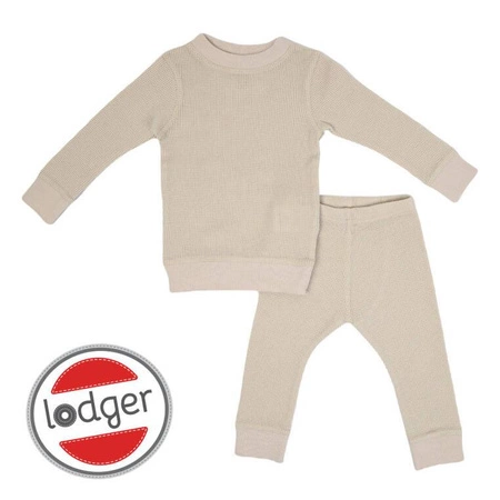 Lodger dwuczęściowa piżamka bawełniana beżowa Ciumbelle Ivory r. 80