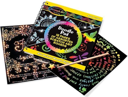 Scratch Art Doodle Pad Book zeszyt do wydrapywania 15947-Melissa & Doug, zestawy artystyczne