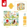Janod Puzzle progresywne w walizce Zwierzątka na farmie 4 układanki – 6, 9, 12 i 16 elementów 2+