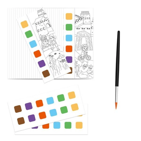 mierEdu Kieszonkowa kolorowanka akwarelowa z pędzelkiem - Podróż dookoła świata ME243