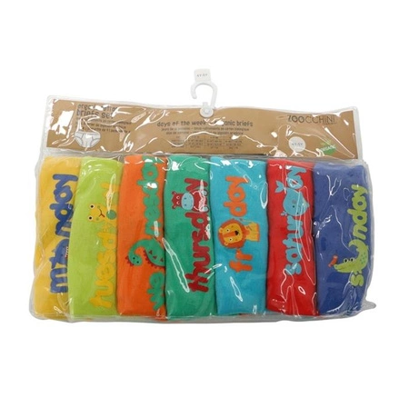 Zoocchini Majtki Chłopięce Dni Tygodnia 4-5 lat – 7 szt.