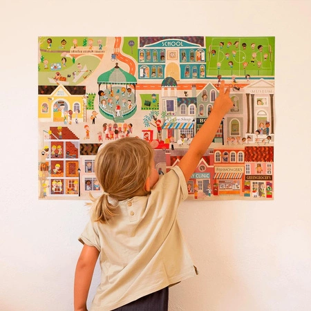 Plakat z naklejkami Apli Kids - Miasto