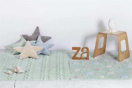 Lorena Canals Dywan bawełniany Tricolor Star Soft/Mint 120 x 160 cm