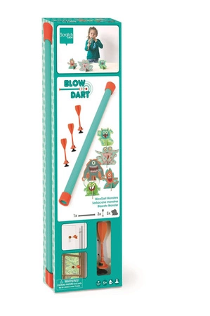 Scratch, Dmuchawka XL / 3 lotki przyssawki / 5 celów STWORKI