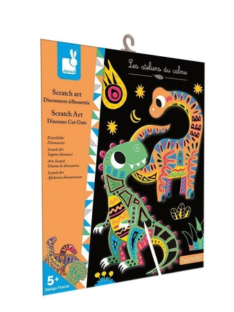 Zestaw kreatywny Do zdrapywania Dinozaury 5+, Janod