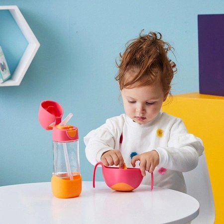 Butelka tritanowa ze słomką 450 ml, Strawberry Shake, b.box