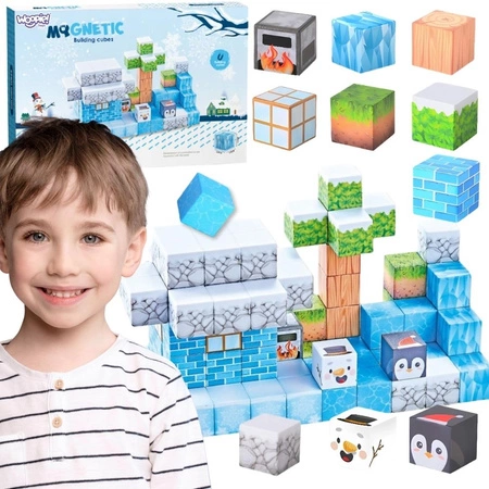 WOOPIE Klocki Magnetyczne Konstrukcyjne Zimowy Świat klocków