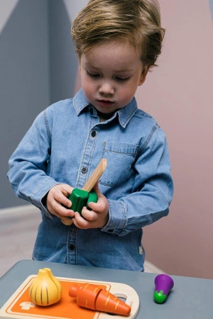 Drewniany zestaw deska z warzywami