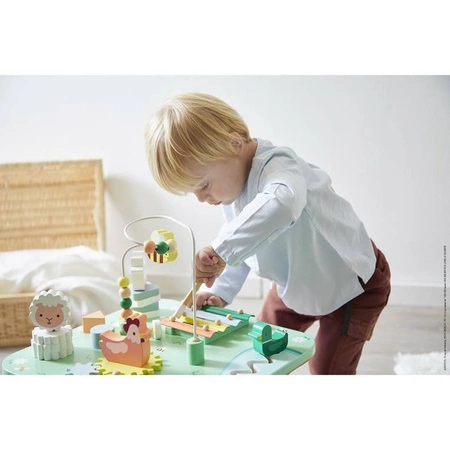 Wielofunkcyjny stolik edukacyjny drewniany Łąka 12 m+, Janod