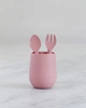 EZPZ Komplet silikonowych sztućców Mini Utensils pastelowy róż