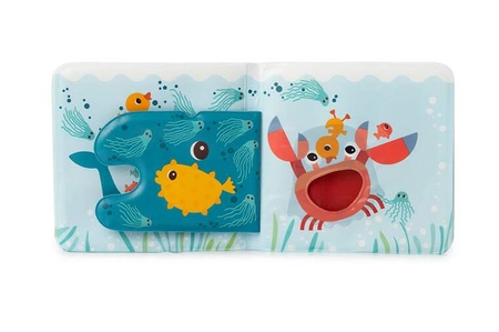 LILLIPUTIENS Magiczna książeczka do kąpieli z zabawką-gąbką Kaczorek Gaspard 0 m+