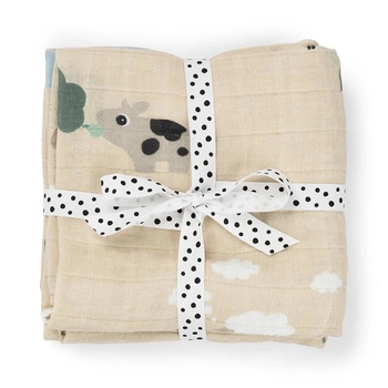 Done by Deer Pieluszki Bawełniane 65x65cm 2szt Tiny Farm Sand