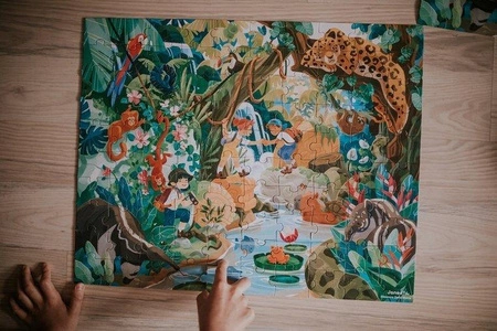 Puzzle w walizce Przygoda w kraju Inków 100 elementów 6+ Made in France, Janod