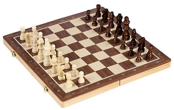 Drewniana gra magnetyczna szachy i warcaby 2w1 Goki 56314