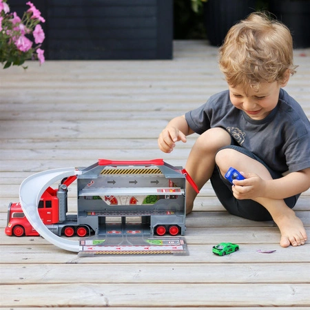 WOOPIE Zestaw Ciężarówka Laweta Garaż Tor Wyścigowy